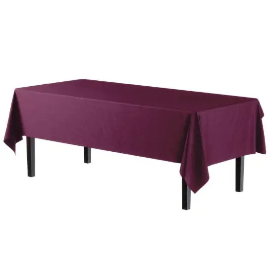 Exquisite 6-Pack Premium Plastic Tablecloth 54in. x 108in. Rectangle Plastic Table Cover Plum {5}