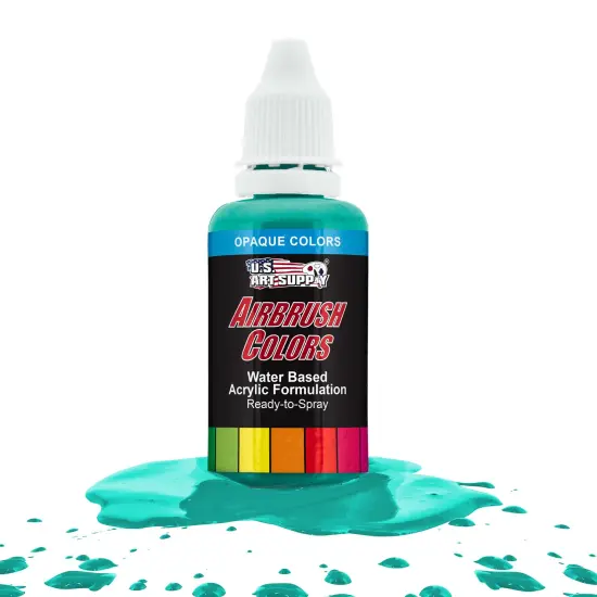 Aqua Blue, Opaque Acrylic Airbrush Paint, 1 oz. {1}