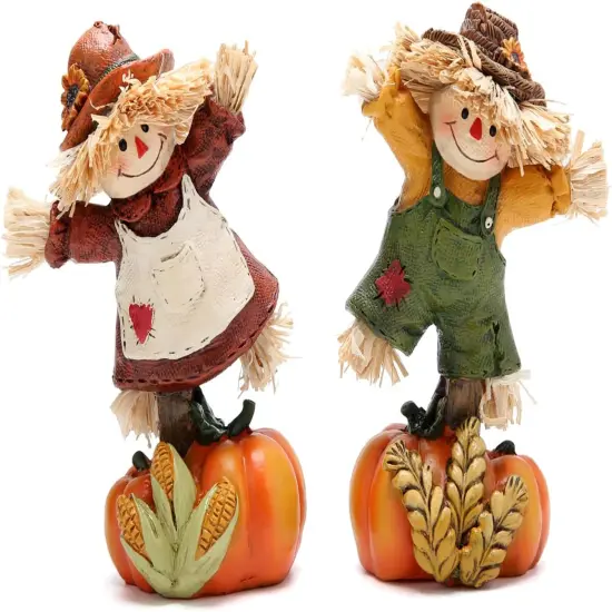 Thanksgiving Pumpkin Scarecrow Figurines {1}