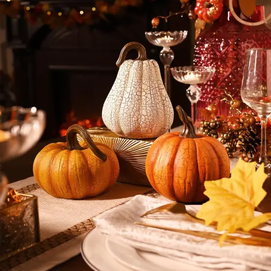 Fall Pumpkin Table Decor - Cracked Pumpkin {2}