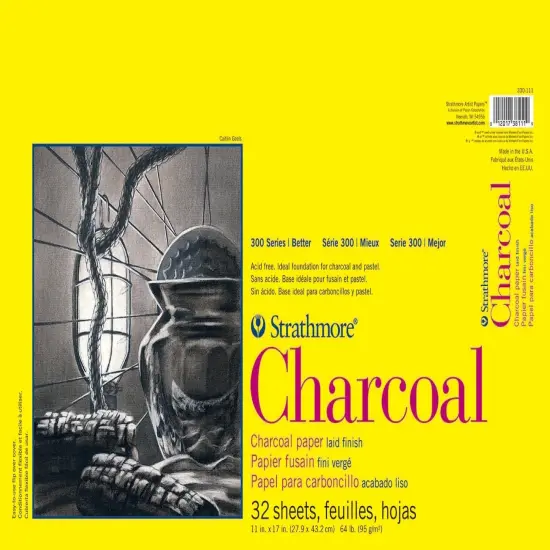 Strathmore 300 Series Charcoal Pad 11"X17"-32 Sheets, Glue Bound {1}