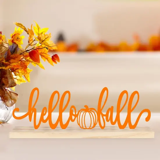Metal Hello Fall Sign - (Autumn B) {3}