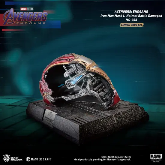 Avengers: Endgame Iron Man Mark 50 Helmet Battle Table Top Statue {1}