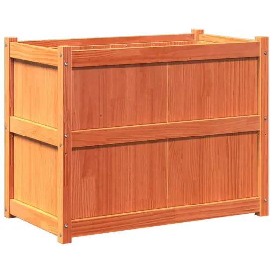vidaXL Garden Planter Wax Brown 35.4"x19.7"x27.6" Solid Wood Pine {2}