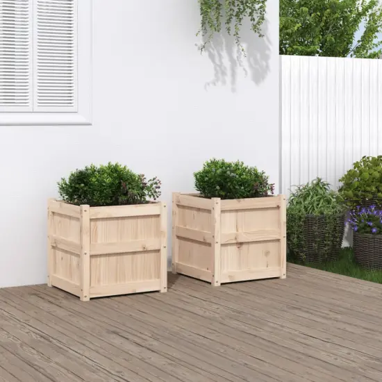 vidaXL Garden Planters 2 pcs Solid Wood Pine {1}