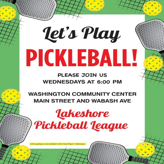 Great Papers! Pickleball Party Letterhead, for Invitations, Announcements and Personal Messages, Printer Friendly 8.5&rdquo;x11&rdquo;, 50 Pack {4}