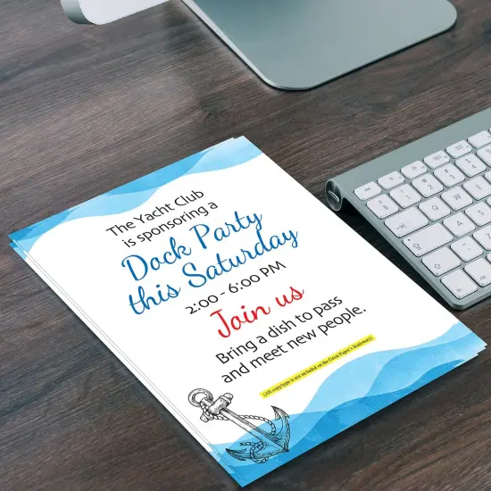 Great Papers! Nautical Anchor Letterhead, for Invitations, Announcements and Personal Messages, Printer Friendly 8.5&rdquo;x11&rdquo;, 50 Pack {5}