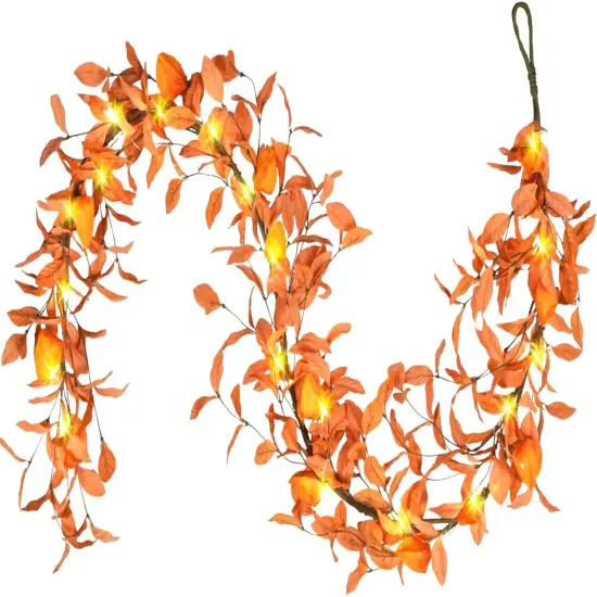 8 Modes Hanging Fall Garland Leaves with Berries {1}