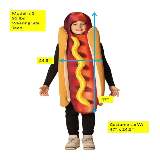 Hot Dog Grilled in Bun Ultimate Halloween Costume, Various Child & Tween Sizes {5}