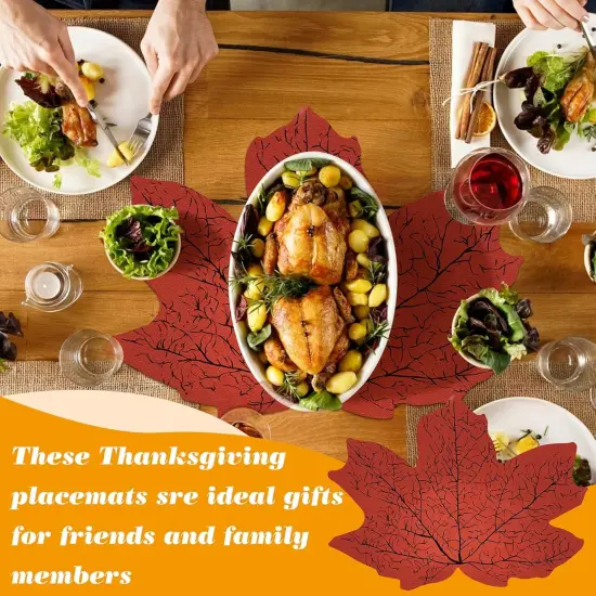 60 Pcs Fall Maple Leaf Paper Placemats(Halloween) {4}