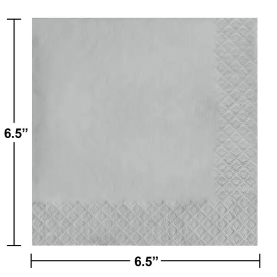 600 pc Bulk Shimmering Silver 2 Ply Luncheon Napkins {2}