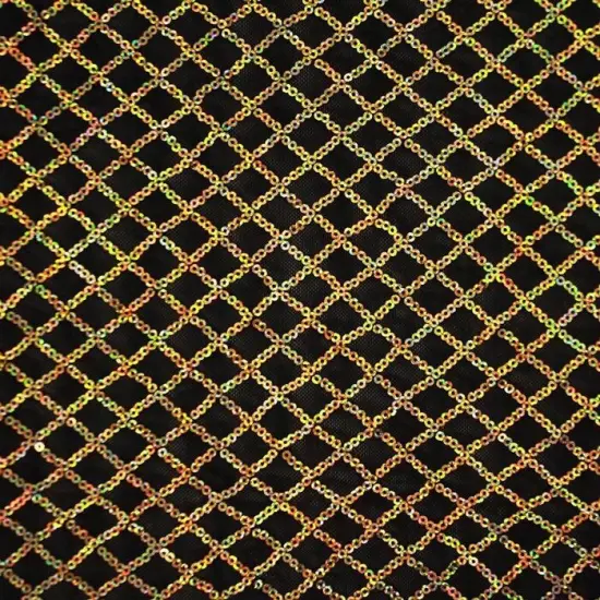 1 Yard Nina Stretch Mesh Sequin 4-Way Stretch Flair Mesh Sequin 58/60" Width Spring Green/Iridnt {3}