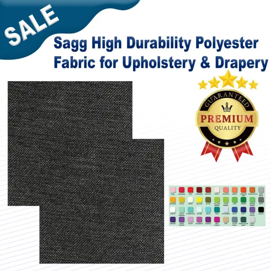 Sagg High Durability Polyester Fabric for Upholstery & Drapery Coal {2}