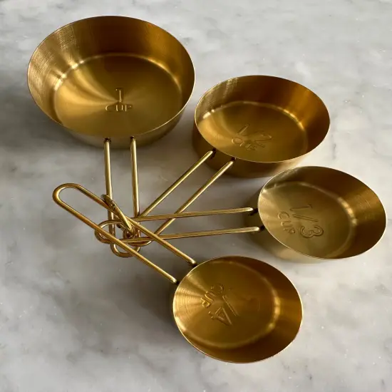 Solid Gold Measuring Cups & Spoons Set of 8 &ndash; Elegant & Functional {2}