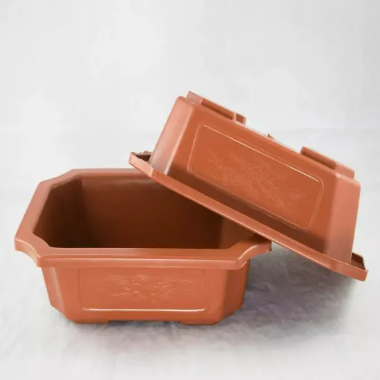2 Rectangular Plastic Bonsai Training Pot, Succulent Planter 9.25"x 6.5"x 2.75" {4}