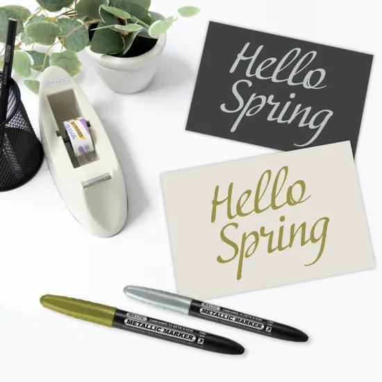 BAZIC Silver & Gold Metallic Markers (2/Pack) {6}