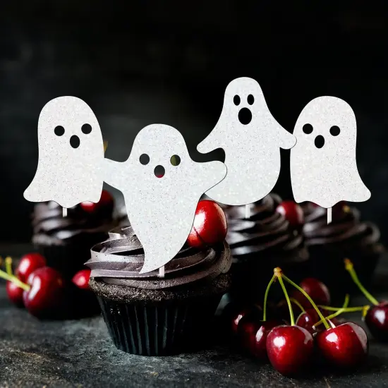 24pcs Halloween Ghost Cupcake Toppers {6}