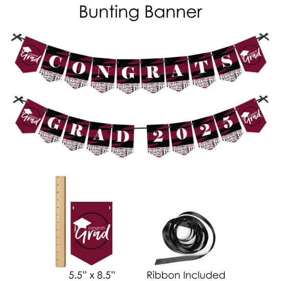 Big Dot of Happiness 2025 Maroon Graduation Party Supplies - 387 Piece Decoration Kit - Fundle Bundle {4}