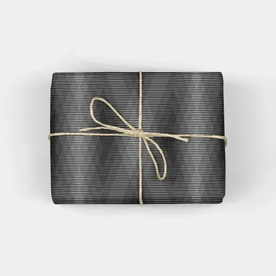 Fine Line Black and Gray Gift Wrap {1}