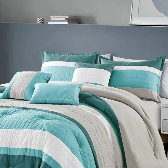 Complete 6 Piece Bedding Set with Breakfast Pillow {5}