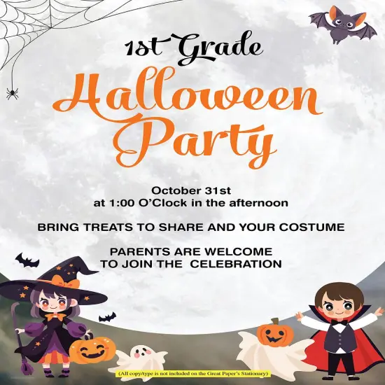 Great Papers! Stationery Fall Letterhead, Spooky Halloween Moon, 8.5"x11", Printer Friendly, 50 Sheets {4}