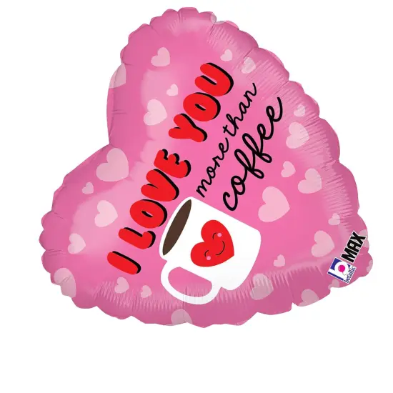 Betallic&reg; 18 Inch I Love You More Than Coffee Balloon {4}