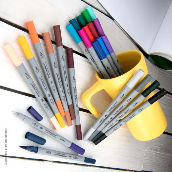 MARK-2202 | 24pc Fineliner and Brush Dual-Tip Artist Markers {6}