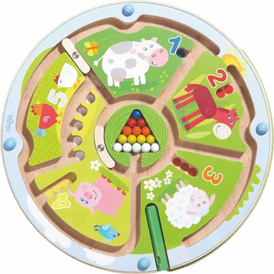 HABA Busy Board for Toddlers 2-4 - Number Maze Magnetic Puzzle Game, Toddler Travel Toys for Preschoolers & Fine Motor STEM Toy Multicolor {1}