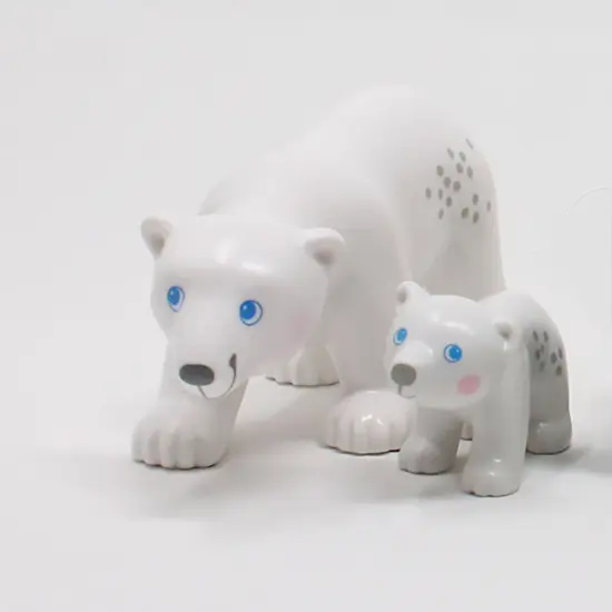 HABA Little Friends Polar Cub - 1.75" Chunky Plastic Zoo Animal Toy Figure Multicolor {4}