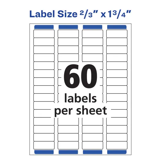 Avery Easy Peel Return Address Labels, Sure Feed Technology, Permanent Adhesive, 2/3" x 1-3/4", 1,500 Labels (5195) {4}