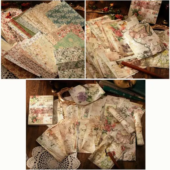 200Pcs Vintage Scrapbook Decorative Paper Set (B) {4}