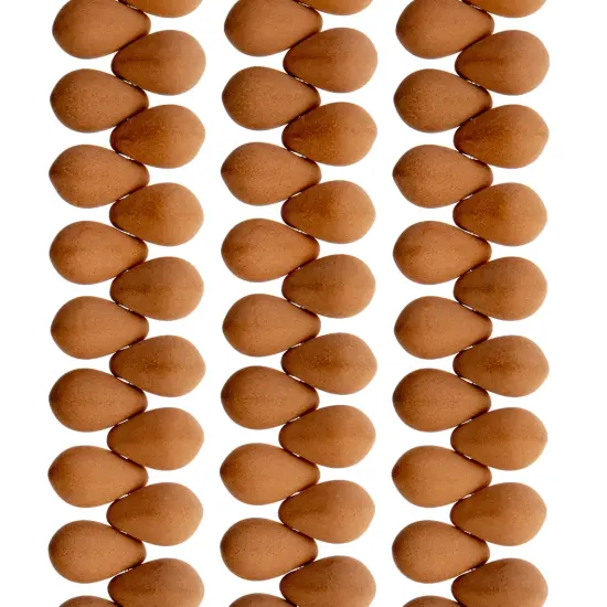 John Bead 114pcs 6x9mm Czech Glass White Alabaster Velvet Drop Bead Strands Cocoa {2}