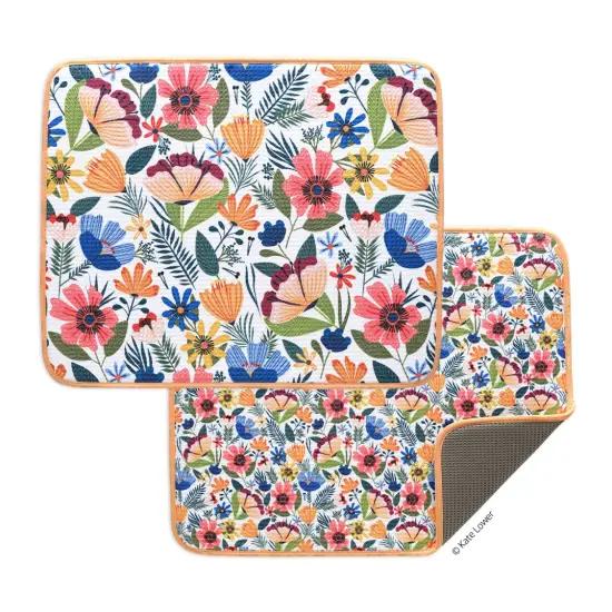 Field Of Flowers Microfiber Dish Drying Mats, Set of 2 {1}