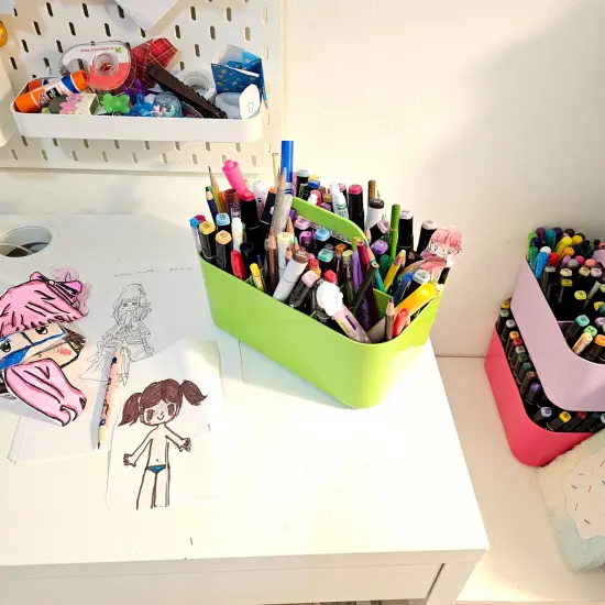 Enjoy Organizer Small Stackable and Portable Simple 6-Compartment Art Caddy - Made In USA Green {3}