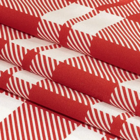 1 Yard Balenciaga Italian Red and White Plaid Silk Charmeuse Lightweight Designer 55 inch Width {4}