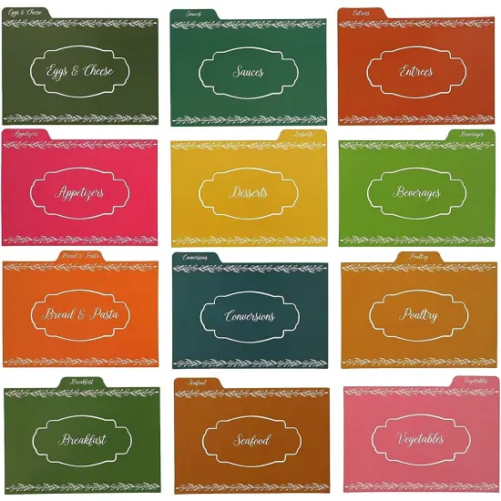 Juvale Wood Recipe Organization Box with Cards and Dividers Brown {6}