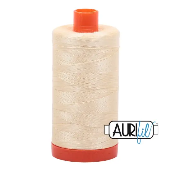 Light Lemon (2110) | 50wt Large Spool (1300M / 1422Y) | Aurifil Thread {1}