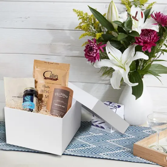 Square Gift Boxes with Lids Set of 4 White Gift Box Assorted Sizes Nesting Gift Boxes for Presents Birthday Bridesmaid Wedding Valentines Christmas Party Favor Boxes {2}