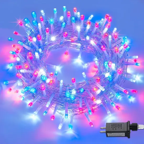Red White and Blue Lights, Connectable Led String Lights Outdoor Waterproof, 4th of July Decoration Lights for Independence Day Resurgence Decorations, EXS-S-0200 {5}