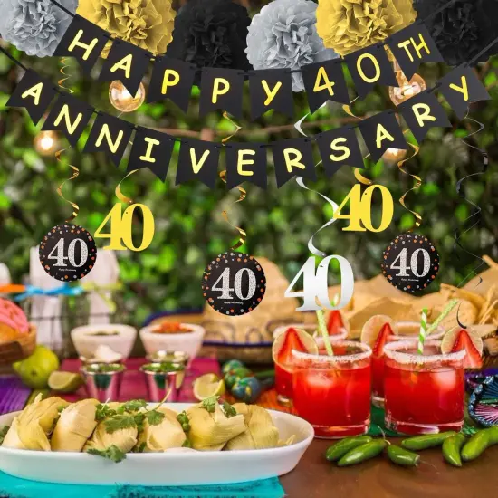 40th Anniversary Decorations Kit - 16 Pcs {2}