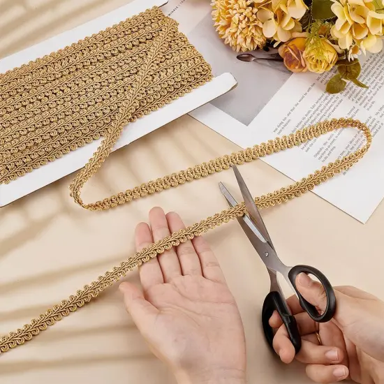 15 Yards Golden Gimp Braid Trim 13mm Gold Polyester {2}