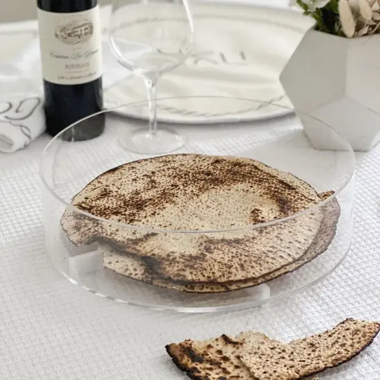 Lucite Round Matzah Plate {4}