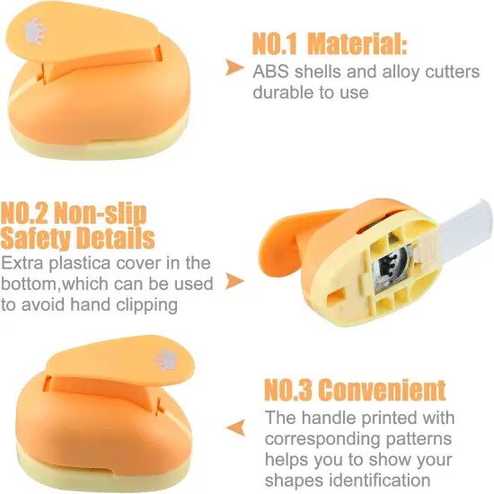 6 Pcs Hole Paper Punches for Crafting Handmade Scrapbook Punches Tools with Craft Sticker Paper, Circle, Star, Heart, Crown, Flower and Butterfly Shapes {4}