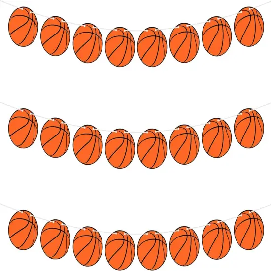 3PCS Basketball Party Supplies Party Banners - Sports Basketball Game Party Decorations - Basketball Baby Shower/Birthday Party Garland Wall Decorations Photo Props {1}
