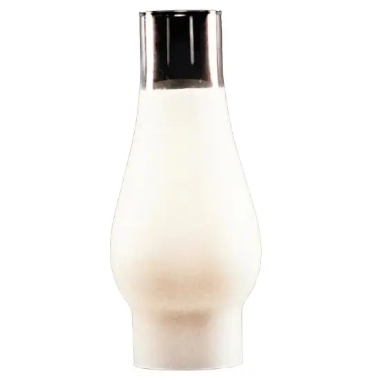 Frosted Glass Lamp Chimney, Replacement Hurricane Globe Measures 2 5/8 Inch Diameter Base x 8 1/2 Inches High for Oil or Kerosene Lanterns {4}