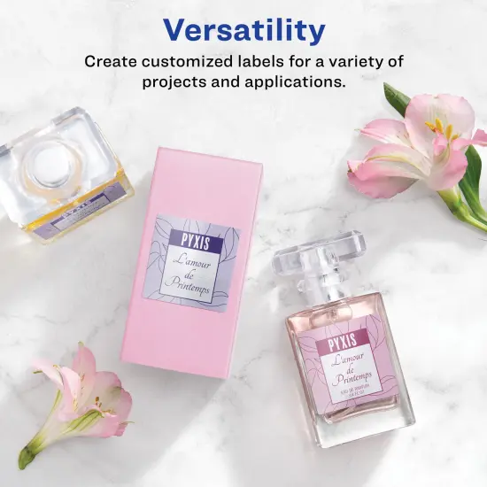 Avery Glossy White Square Labels with Sure Feed, 1.5" x 1.5" {2}