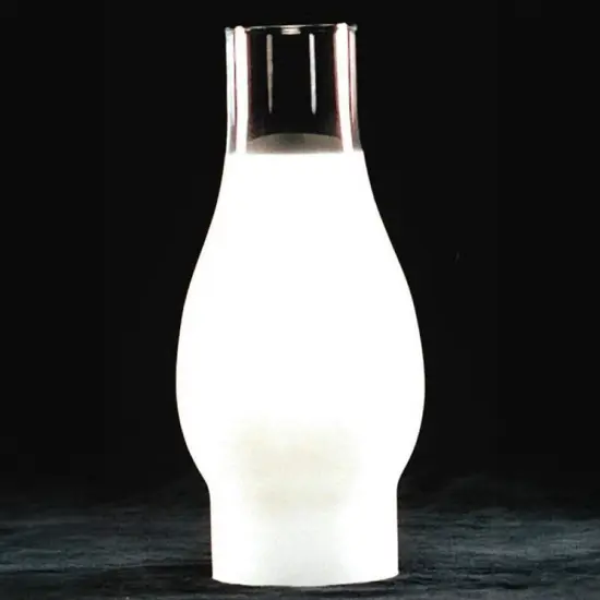 Frosted Glass Lamp Chimney, Replacement Hurricane Globe Measures 2 7/8 Inch Diameter Base x 8 1/2 Inches High for Oil or Kerosene Lanterns {1}