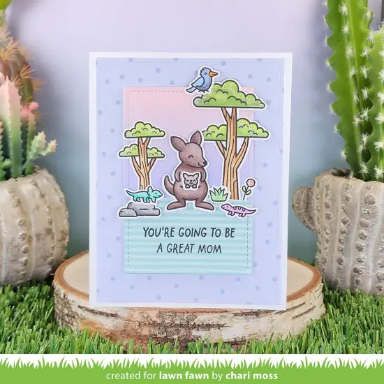 Lawn Fawn Clear Stamps 3"X2"-Kanga-rrific Baby Sentiment Add-On {3}