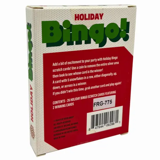 Grand Prix International: Bingo Scratch Card Game: Holiday - Entertaining Party Activity, Reveal 5 Snowflakes In A Row To Win, 26 Themed Cards {3}