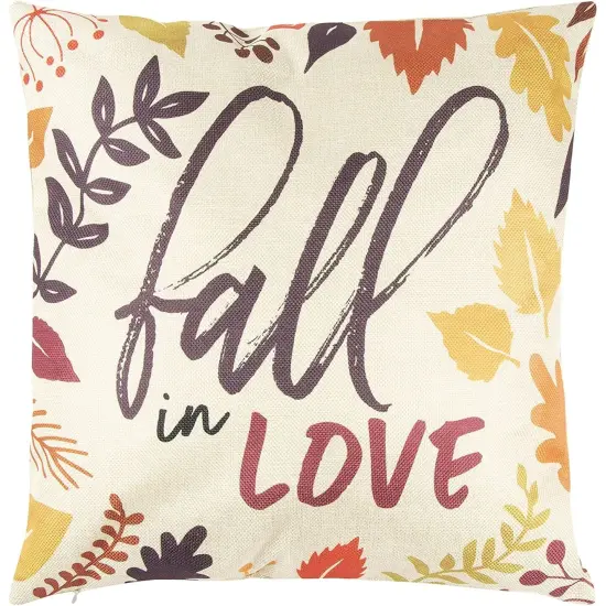 Set of 4 Thanksgiving Throw Pillow Covers with Seasonal Fall Quotes, 4 Autumn Designs (17 x 17 In) Multicolor {5}
